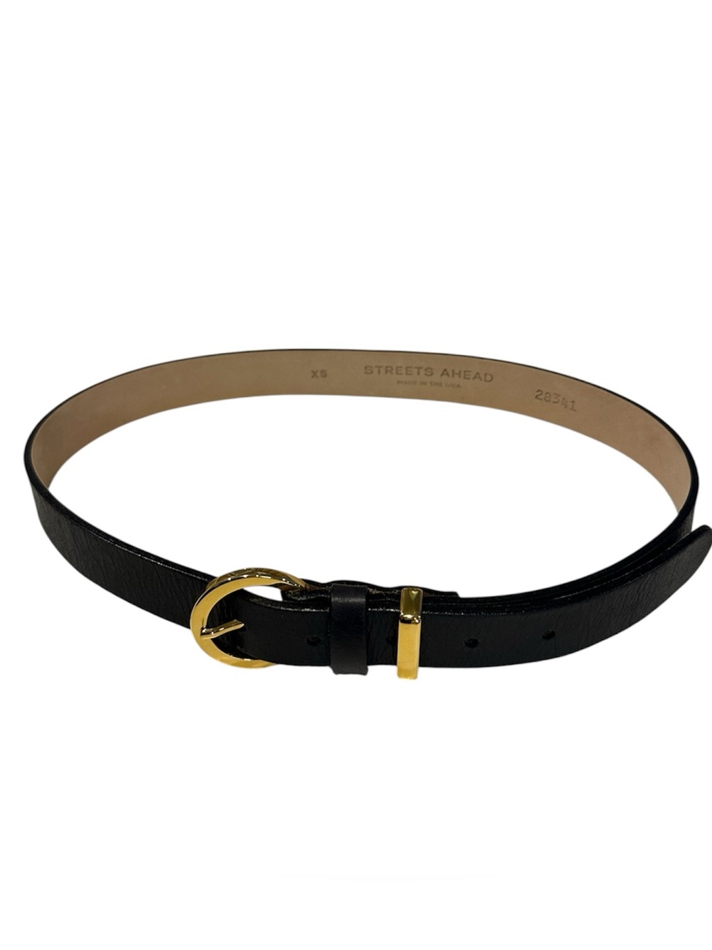 Streets Ahead Minny Belt Black Italian leather gold hardware Revolve XS